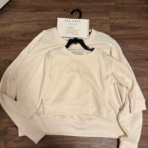 Rae Dunn Cream Mama & mini Sweatshirt Set
